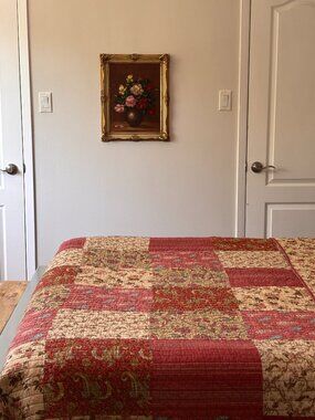 Vintage French Floral Pattern Patchwork Reversible Quilt